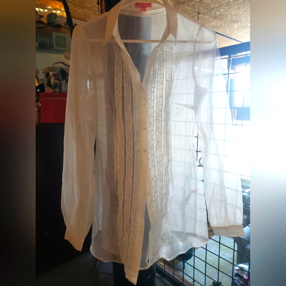 Sheer tux button up